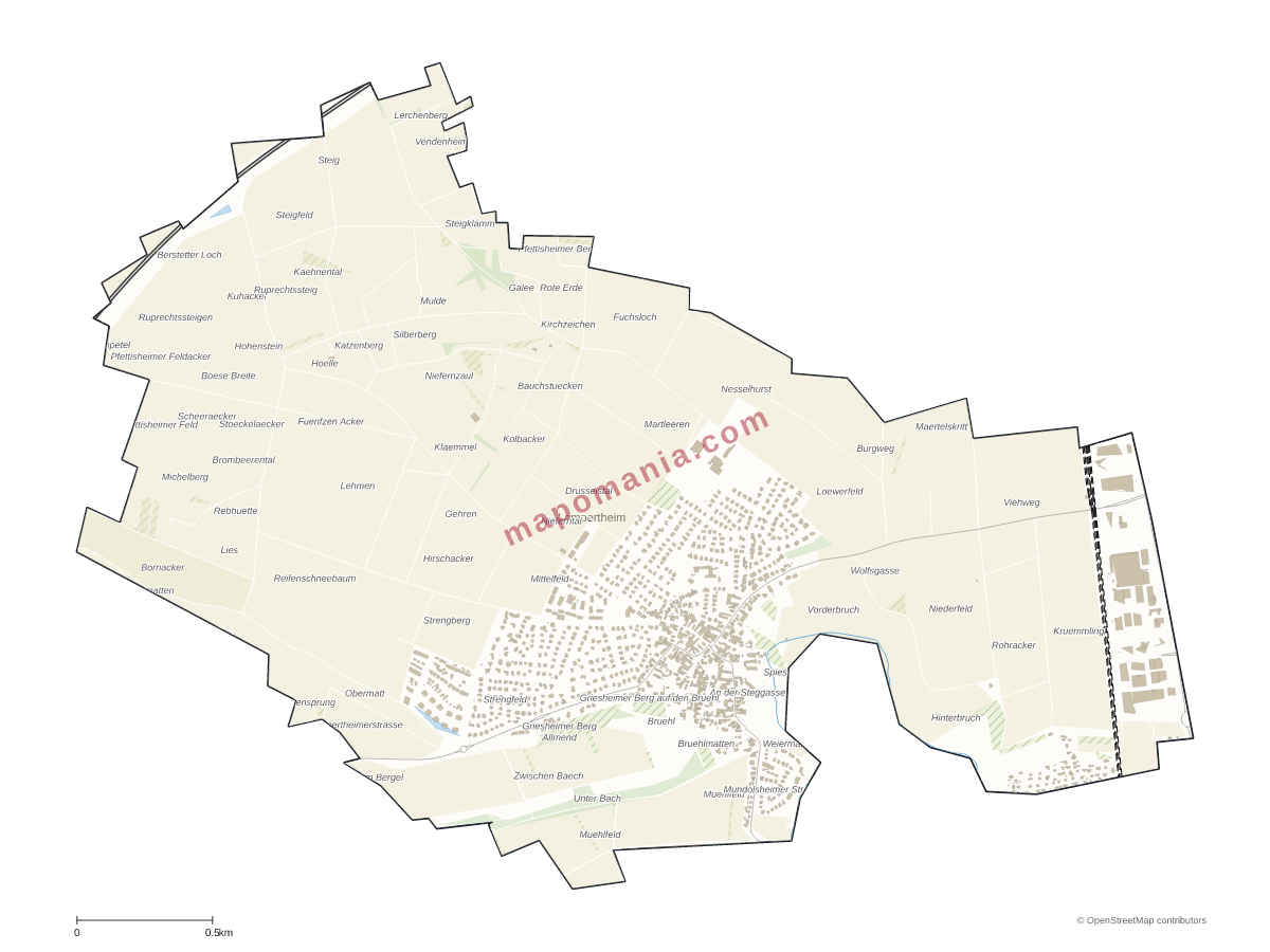 Carte de Lampertheim à personnaliser
