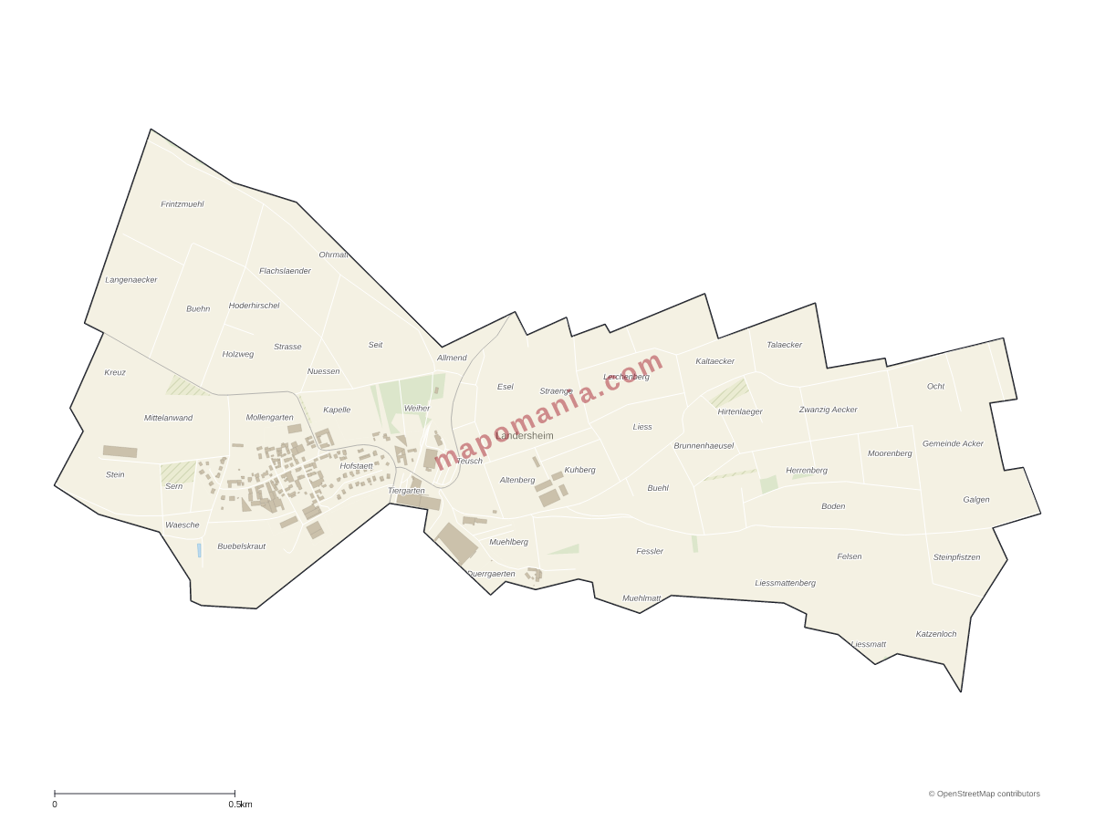 Carte de Landersheim à personnaliser