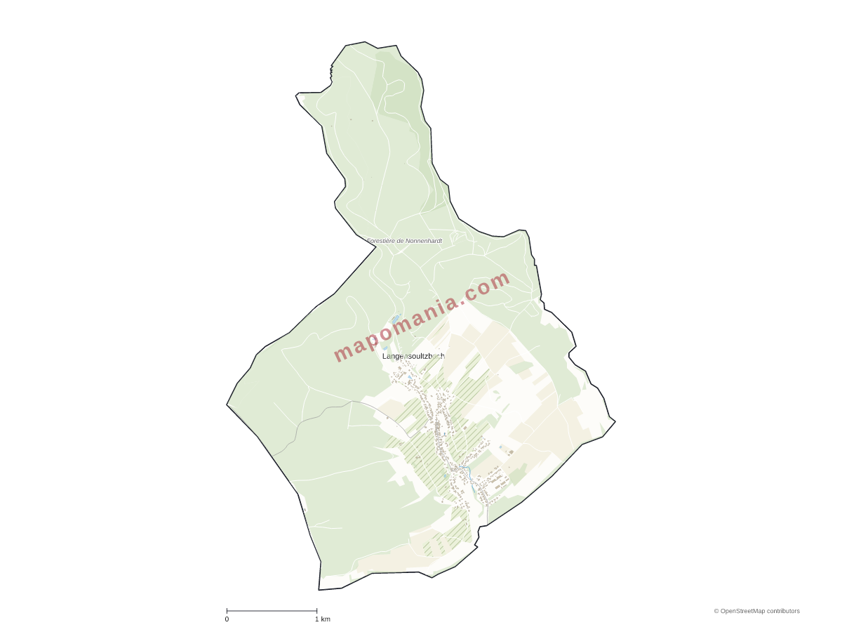 Carte de Langensoultzbach à personnaliser