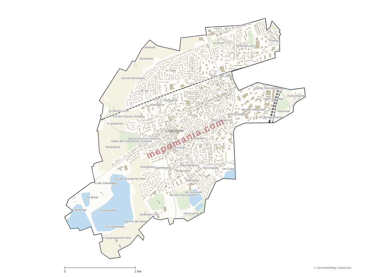 Carte de Lingolsheim à personnaliser
