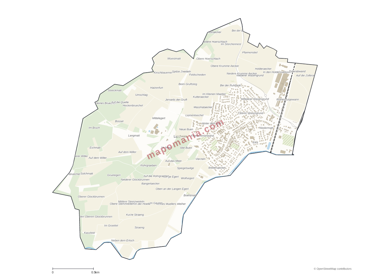 Carte de Lipsheim à personnaliser