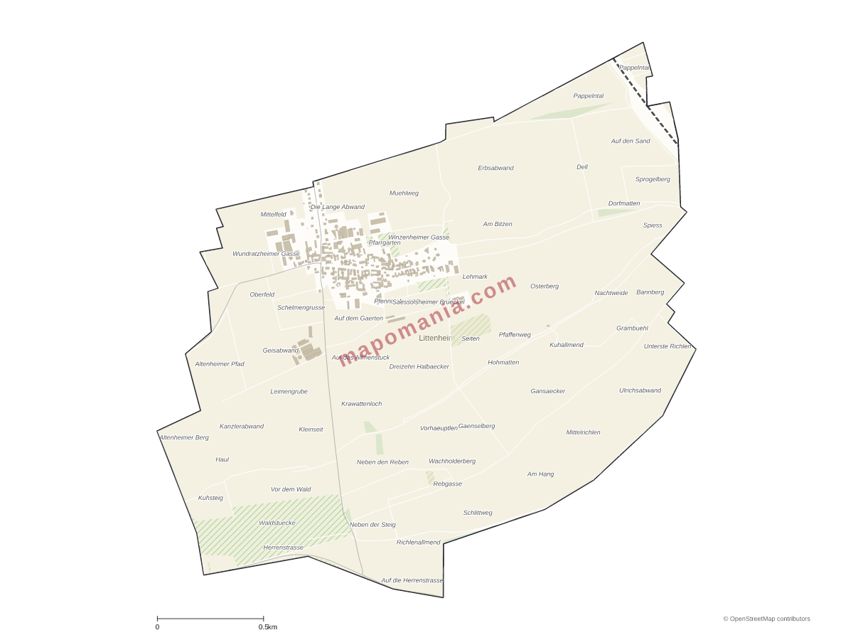 Carte de Littenheim à personnaliser