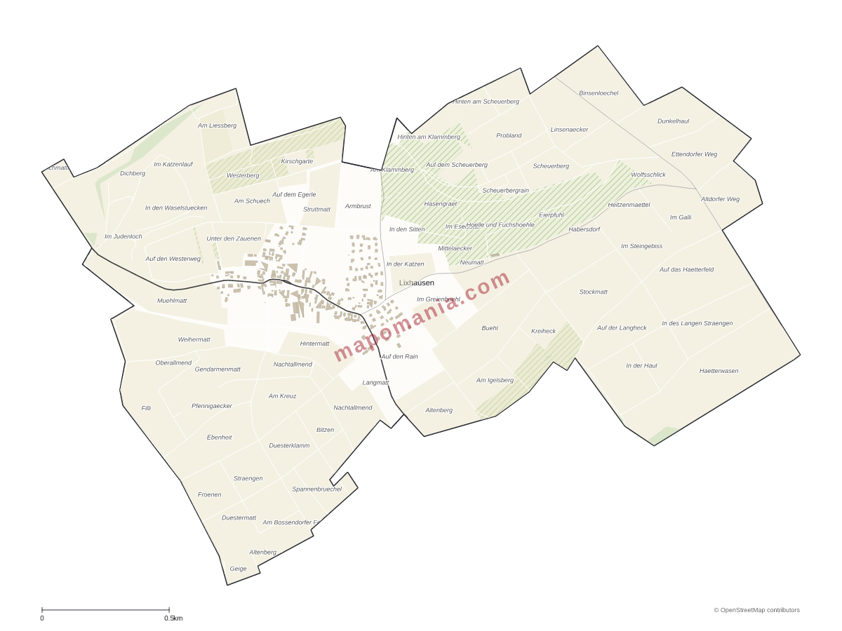 Carte de Lixhausen à personnaliser