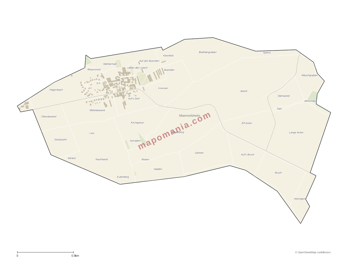 Carte de Maennolsheim à personnaliser
