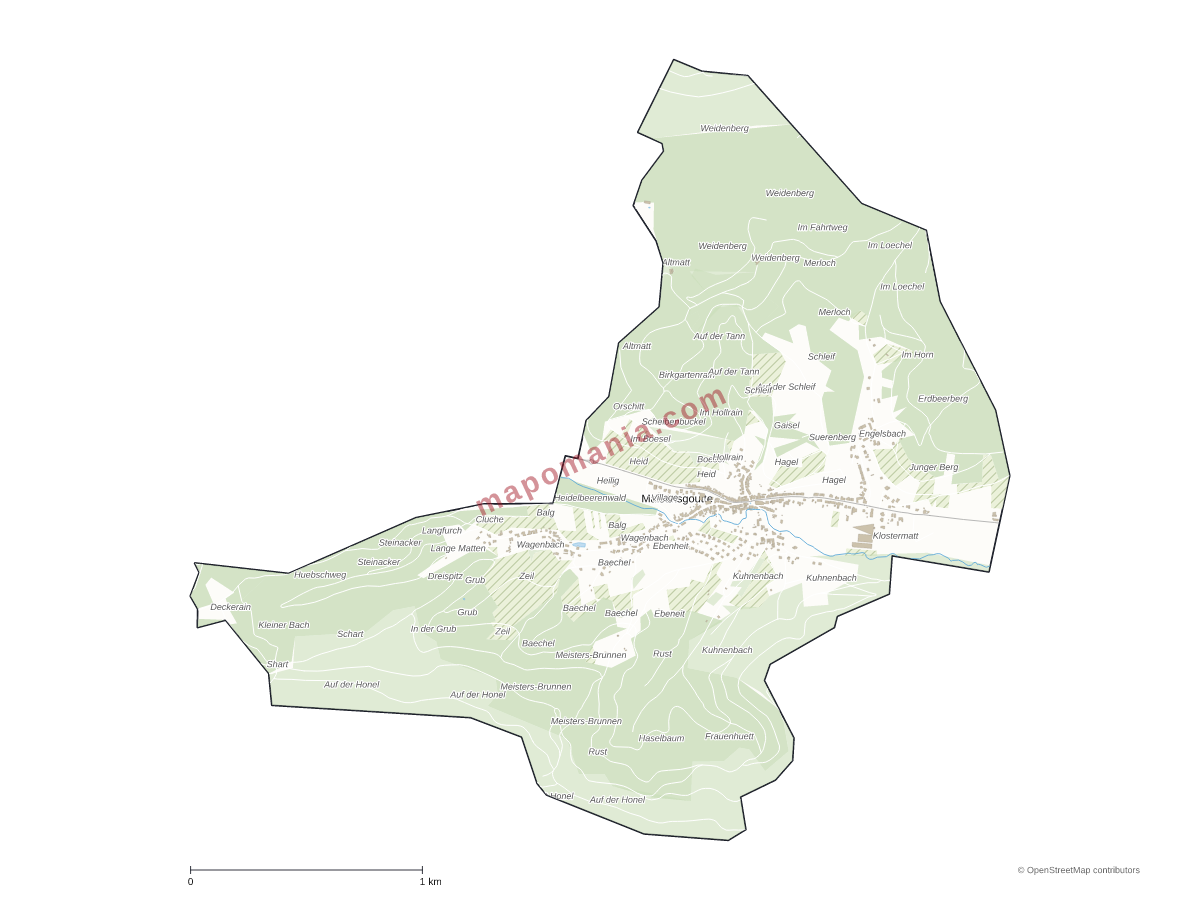 Carte de Maisonsgoutte à personnaliser