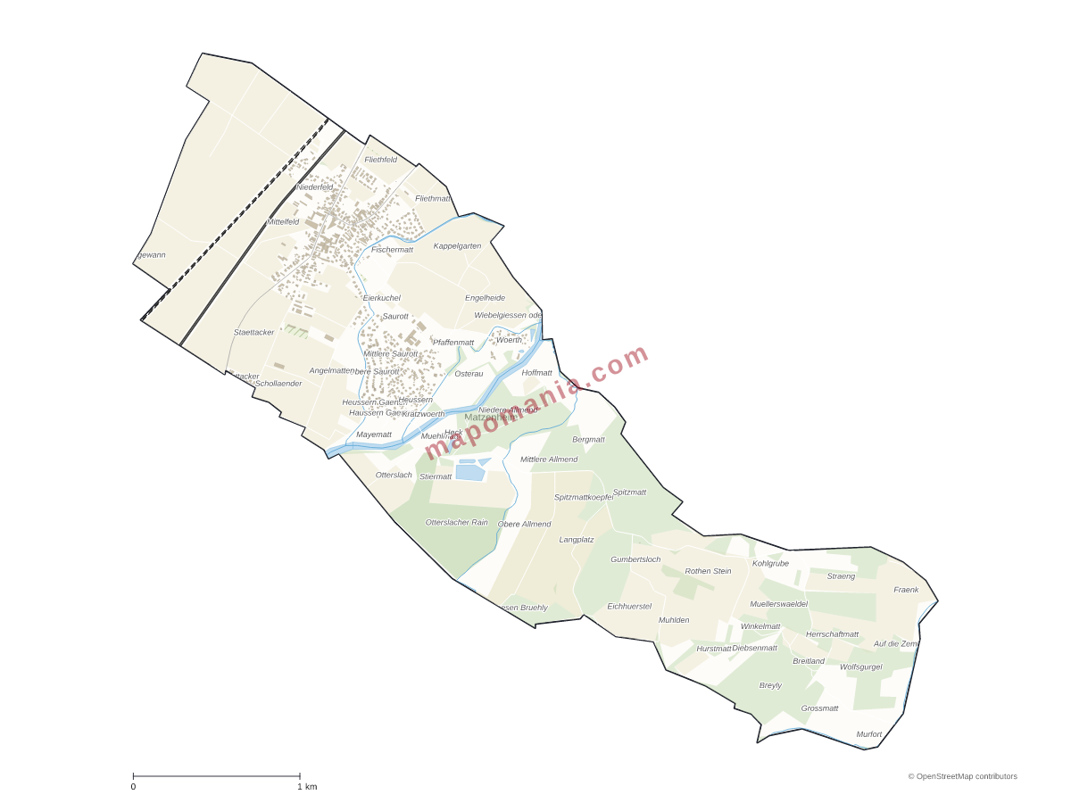 Carte de Matzenheim à personnaliser