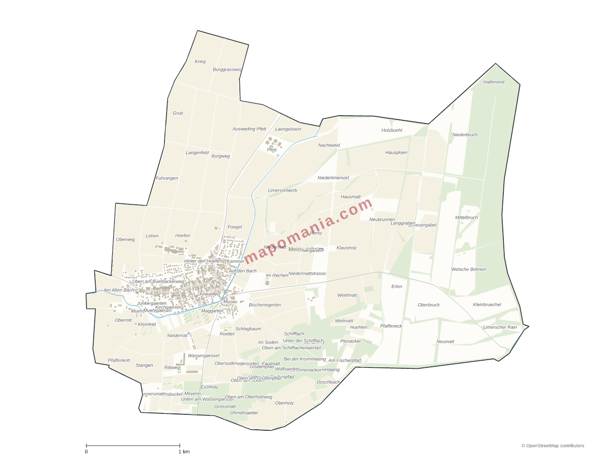 Carte de Meistratzheim à personnaliser