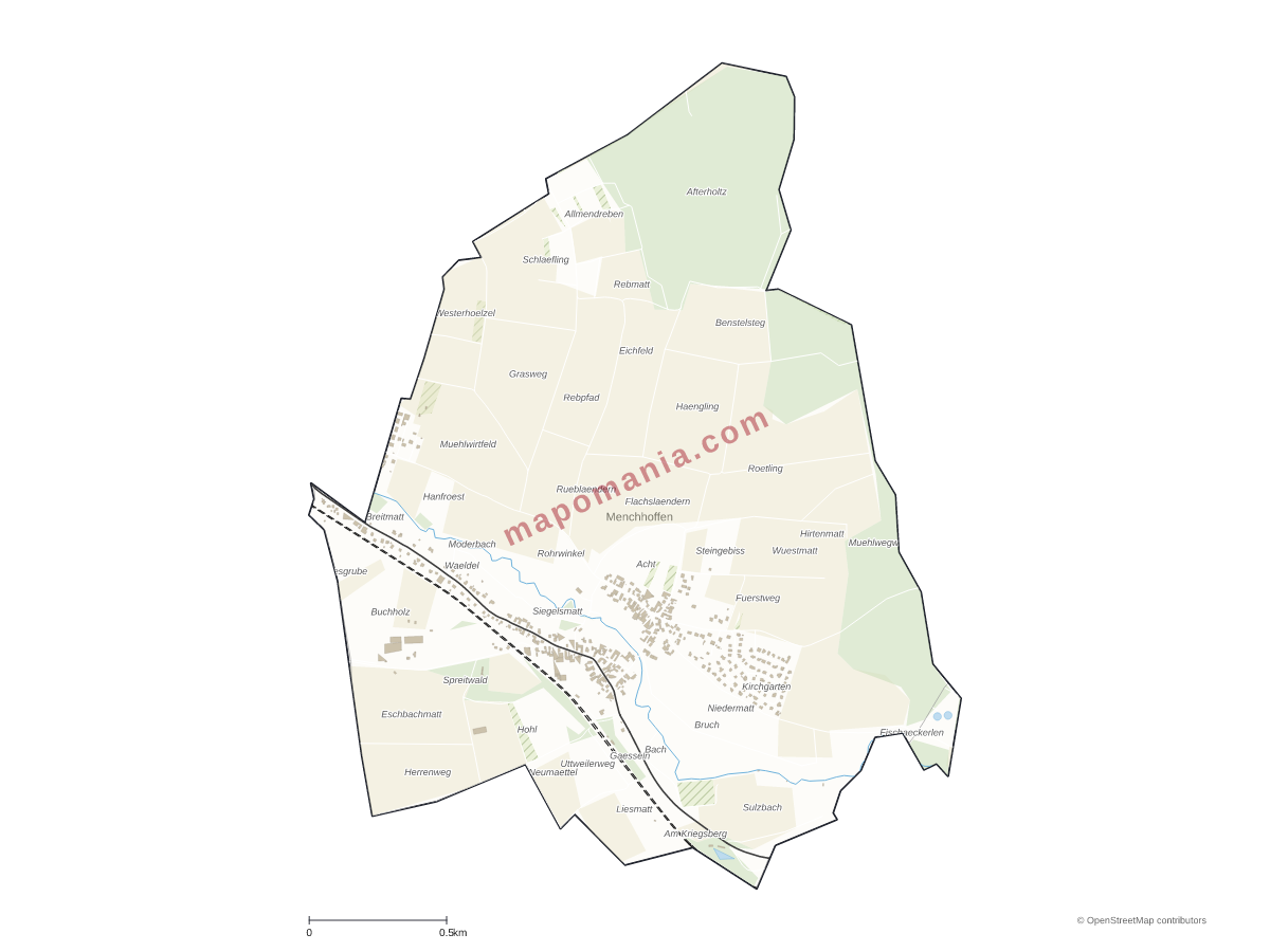 Carte de Menchhoffen à personnaliser