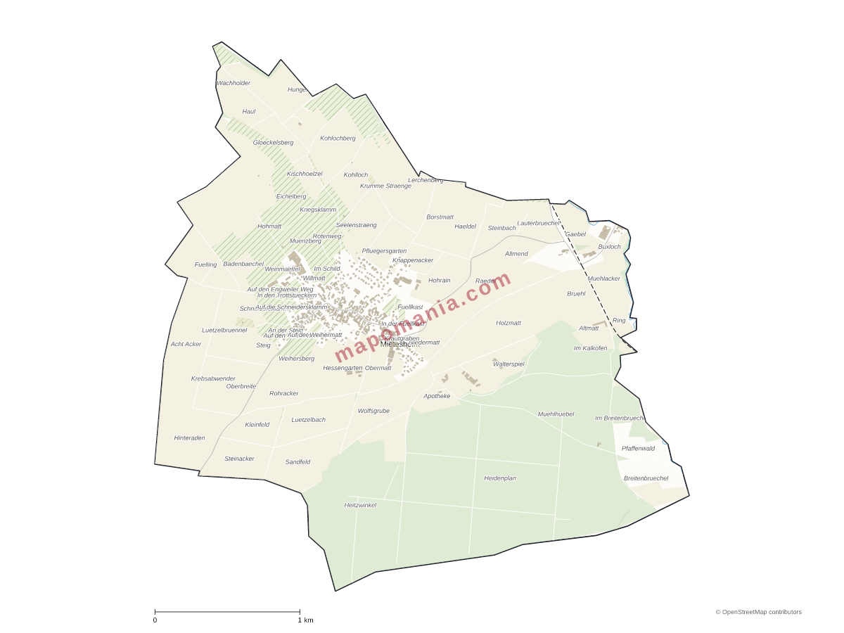 Carte de Mietesheim à personnaliser