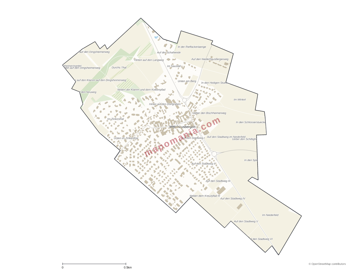 Carte de Mittelhausbergen à personnaliser