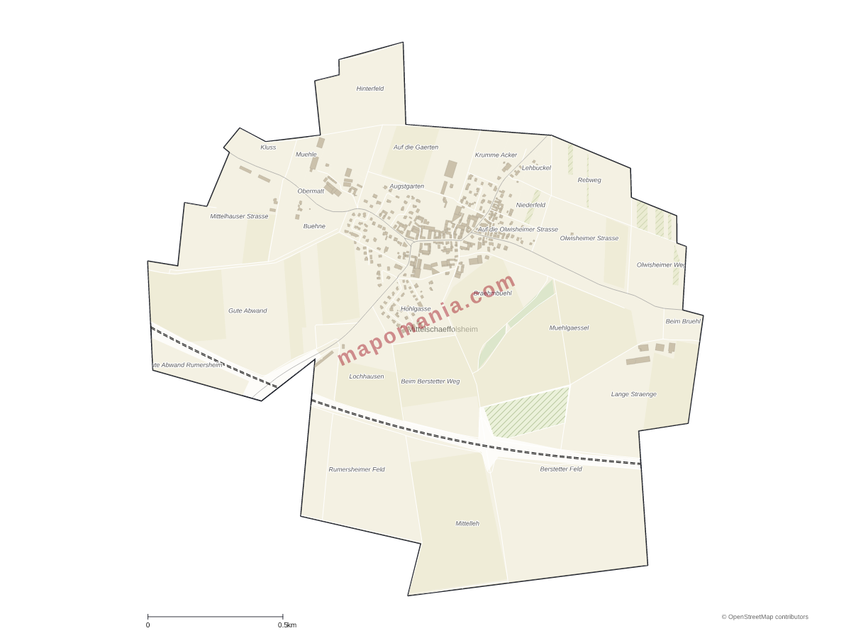 Carte de Mittelschaeffolsheim à personnaliser