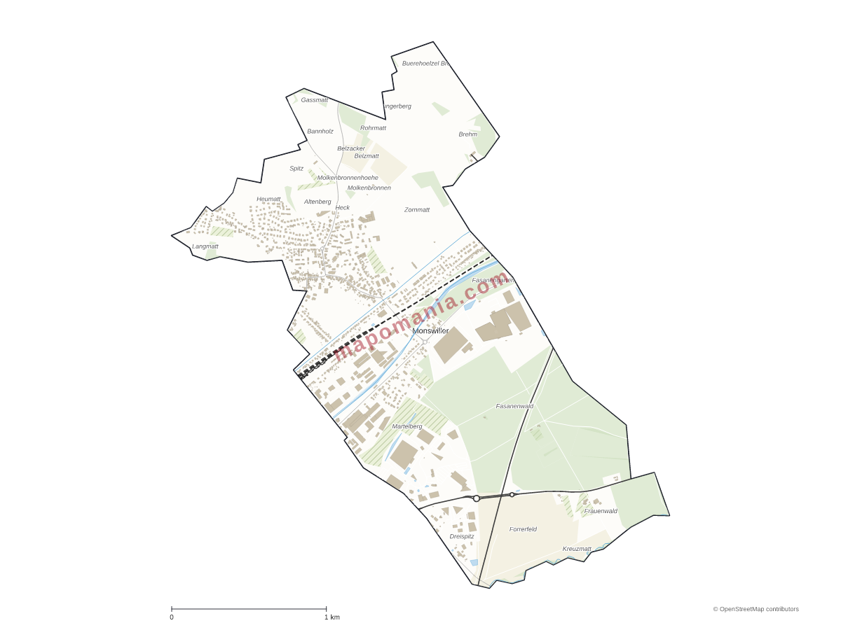 Carte de Monswiller à personnaliser