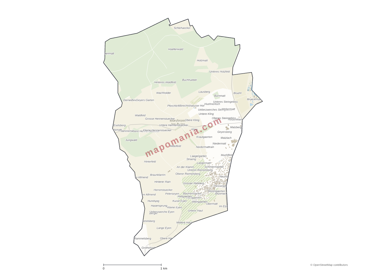 Carte de Morsbronn-les-Bains à personnaliser