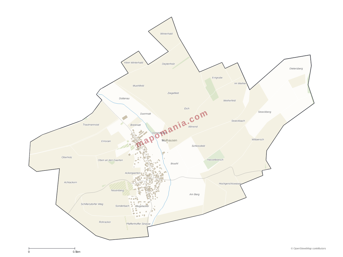 Carte de Mulhausen à personnaliser