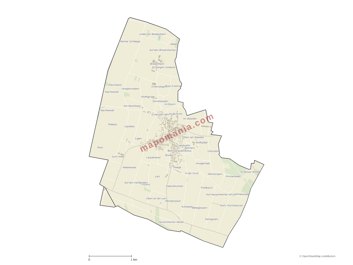 Carte de Mussig à personnaliser