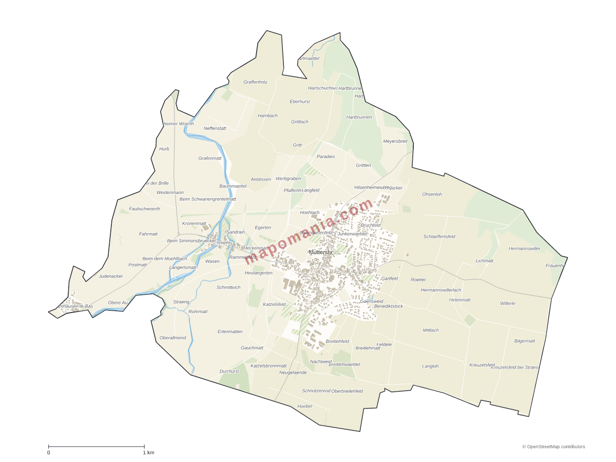 Carte de Muttersholtz à personnaliser
