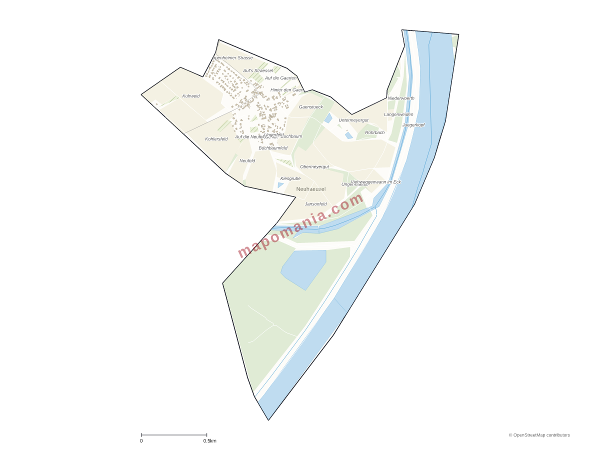 Carte de Neuhaeusel à personnaliser