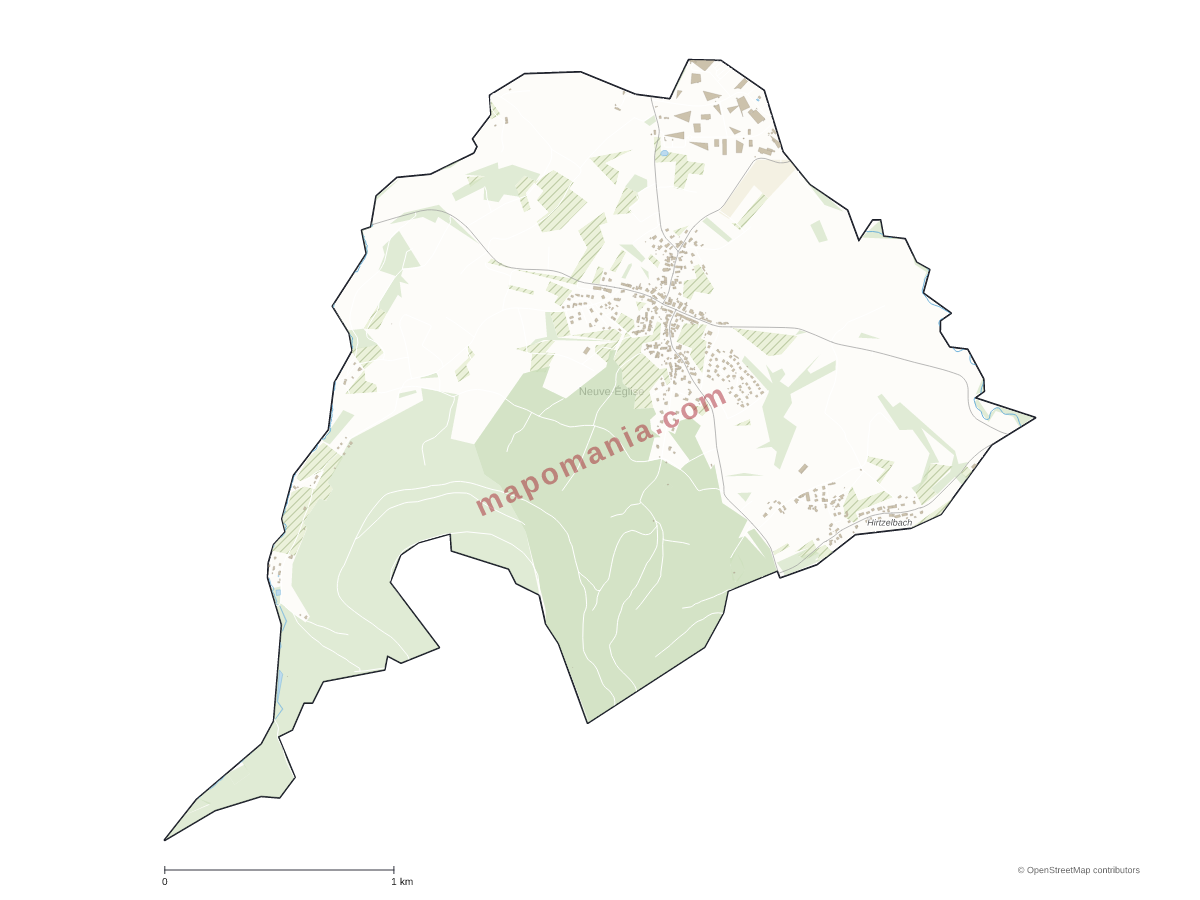 Carte de Neuve-Église à personnaliser