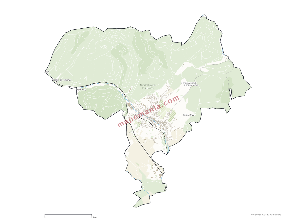Carte de Niederbronn-les-Bains à personnaliser