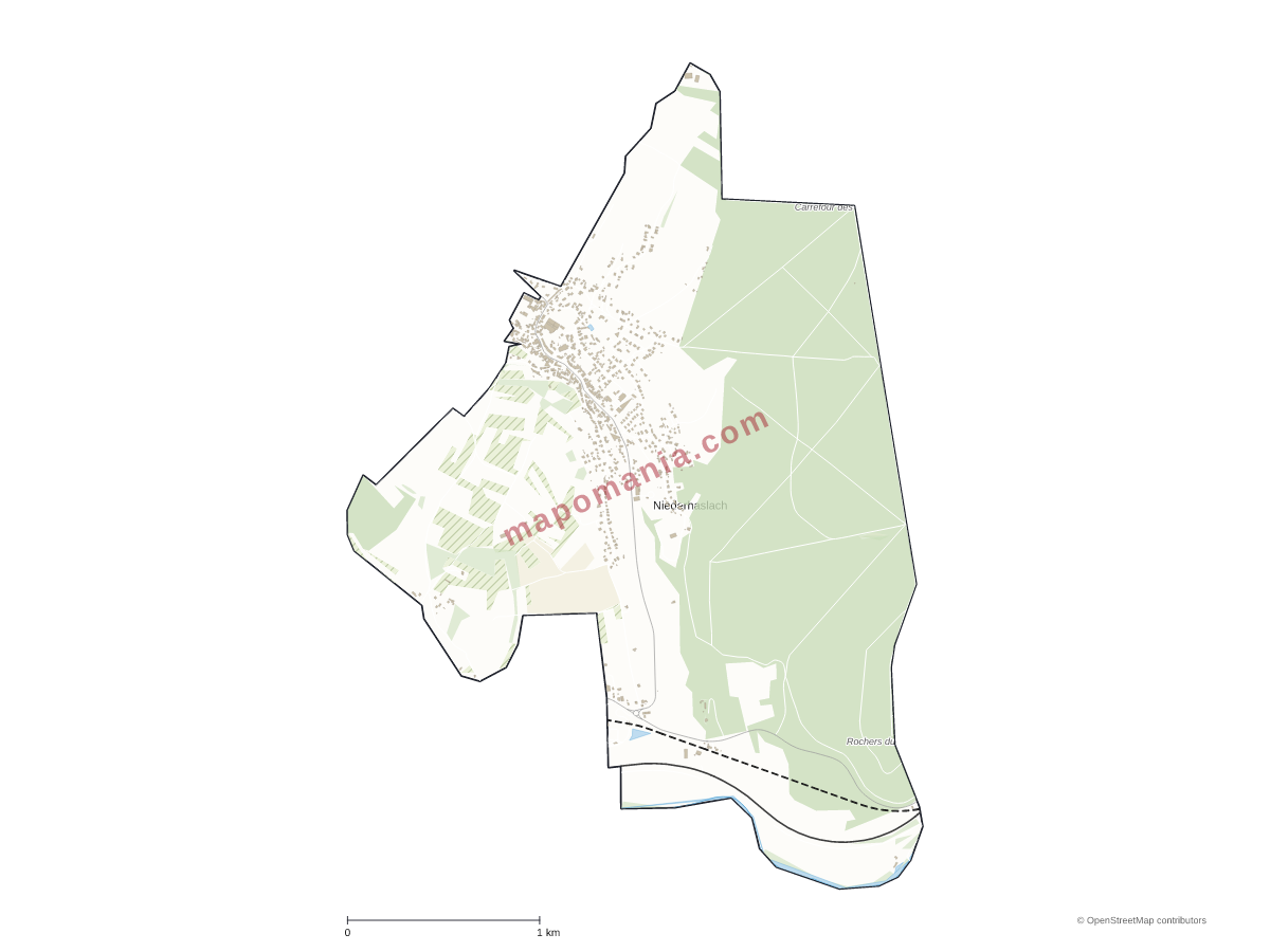 Carte de Niederhaslach à personnaliser