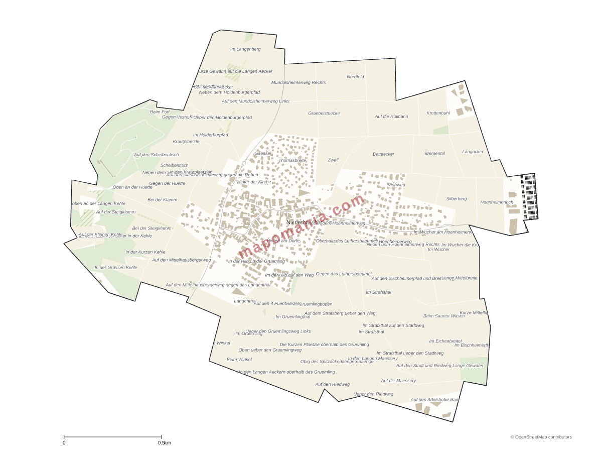 Carte de Niederhausbergen à personnaliser