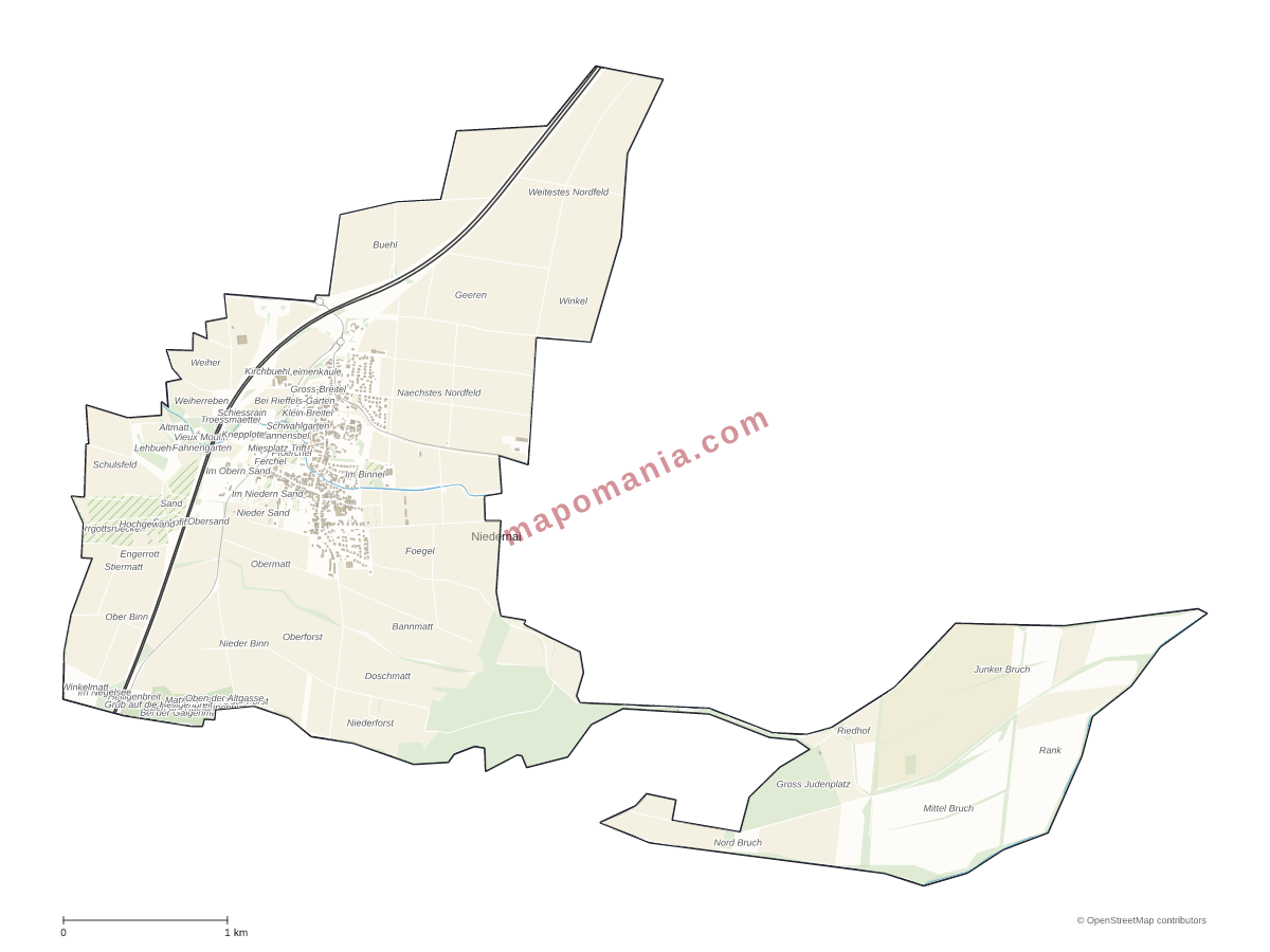 Carte de Niedernai à personnaliser