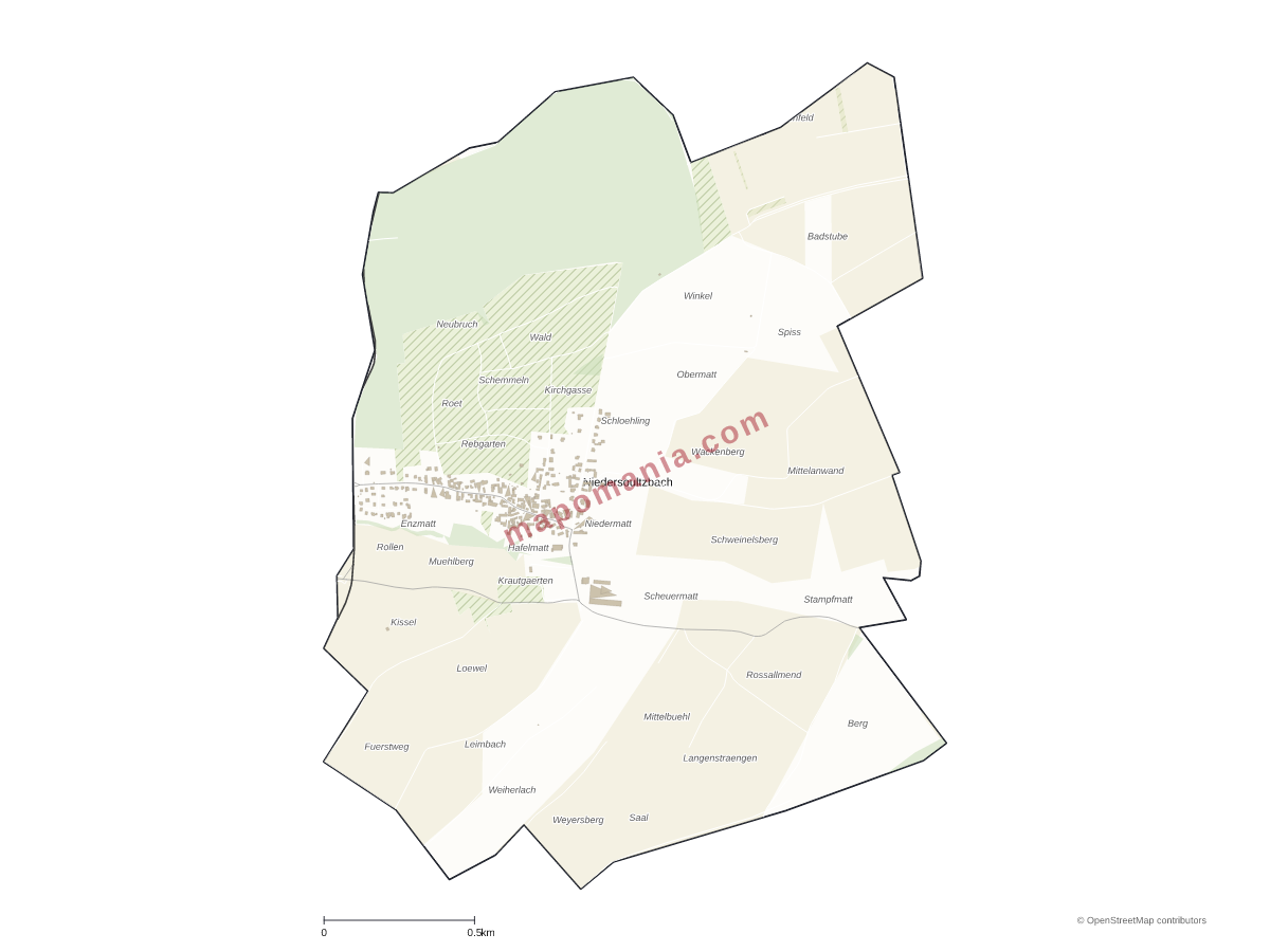 Carte de Niedersoultzbach à personnaliser