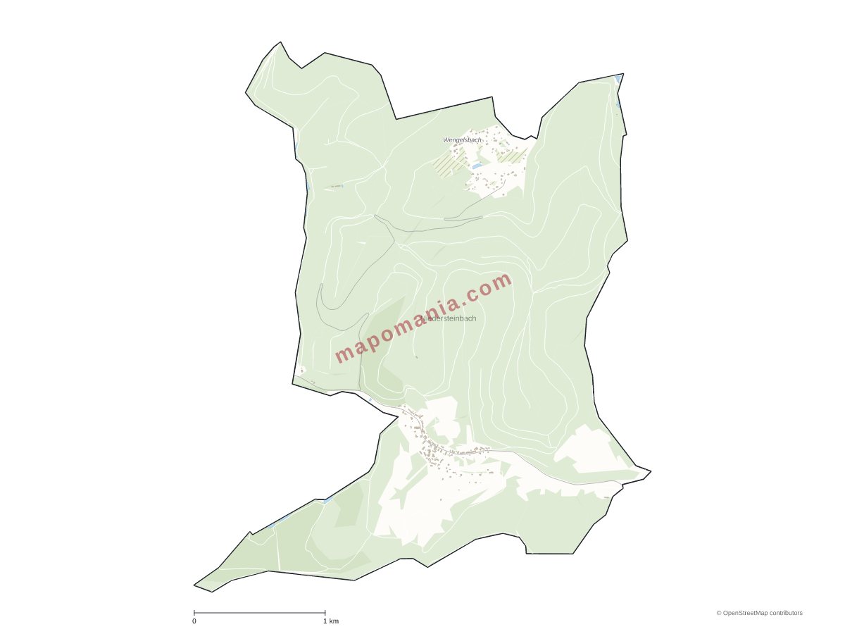 Carte de Niedersteinbach à personnaliser