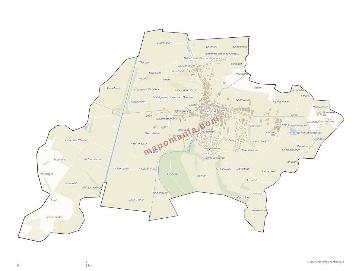 Carte de Obenheim à personnaliser