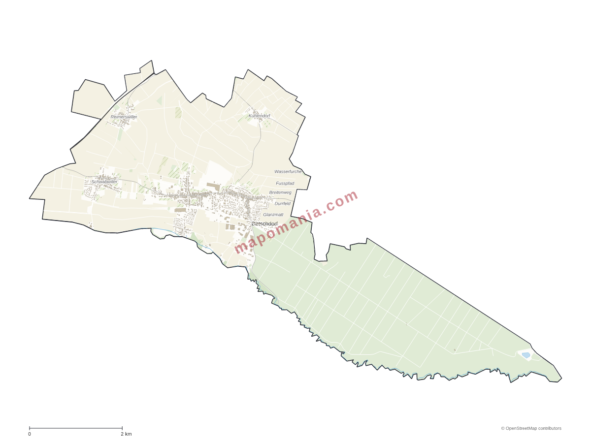 Carte de Betschdorf à personnaliser