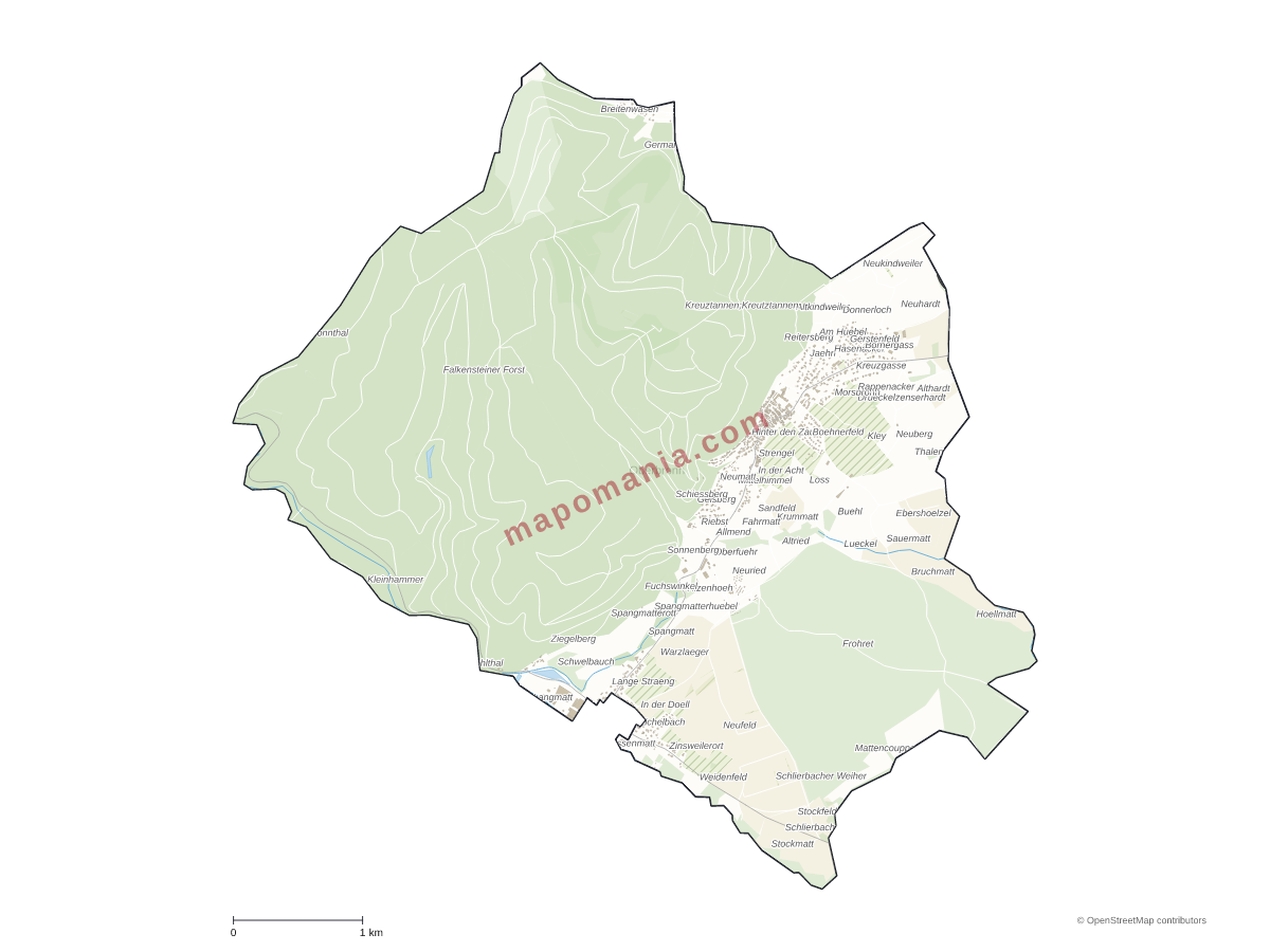 Carte de Oberbronn à personnaliser