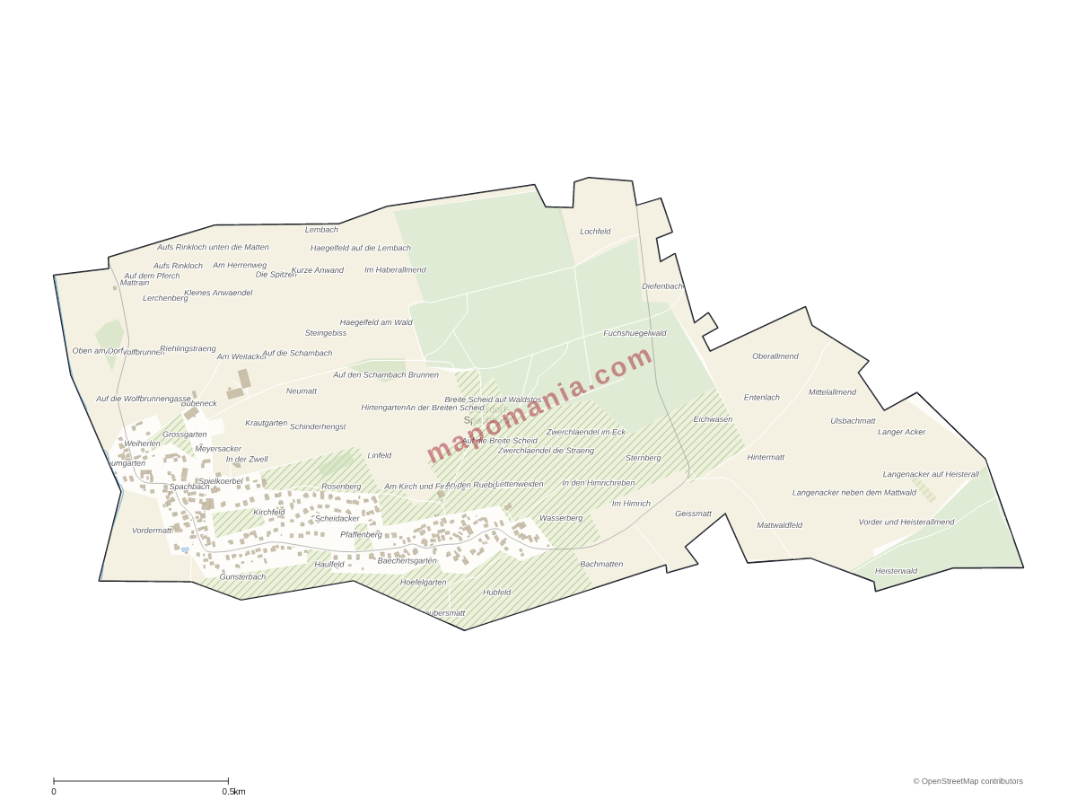 Carte de Oberdorf-Spachbach à personnaliser