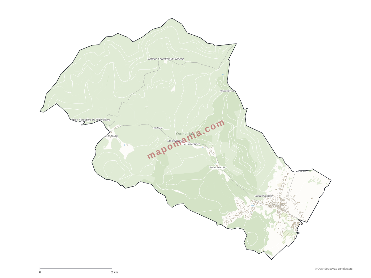 Carte de Oberhaslach à personnaliser