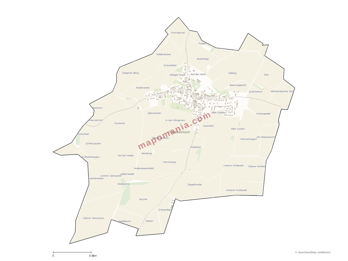 Carte de Oberlauterbach à personnaliser