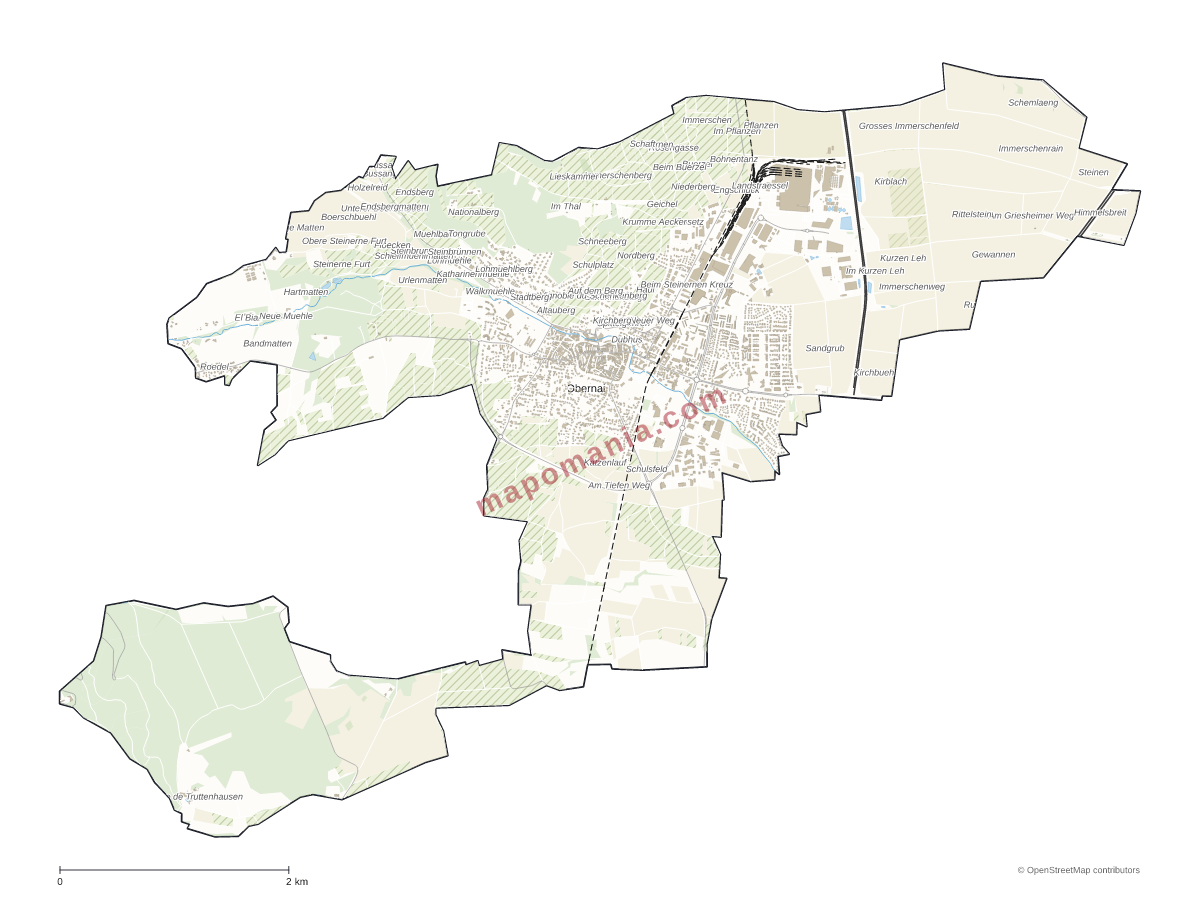 Carte de Obernai à personnaliser
