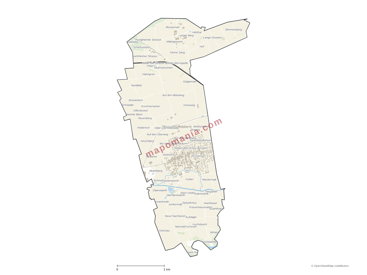 Carte de Oberschaeffolsheim à personnaliser