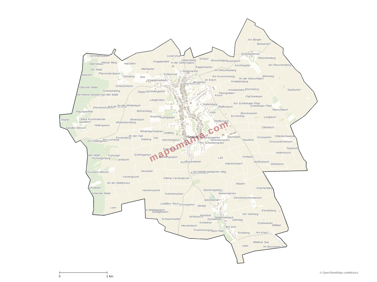 Carte de Seebach à personnaliser