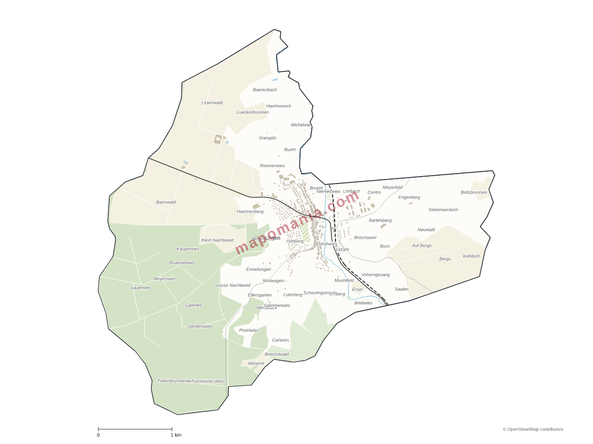 Carte de Oermingen à personnaliser