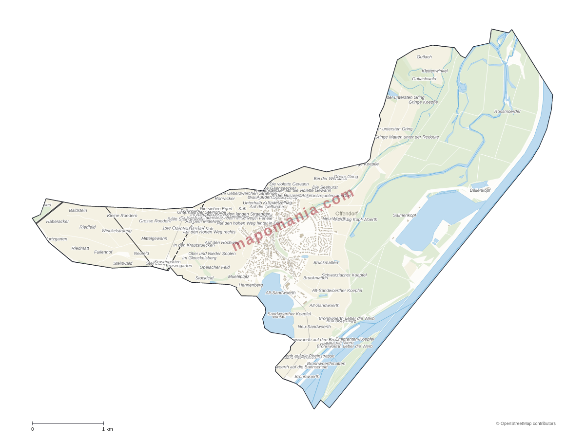Carte de Offendorf à personnaliser