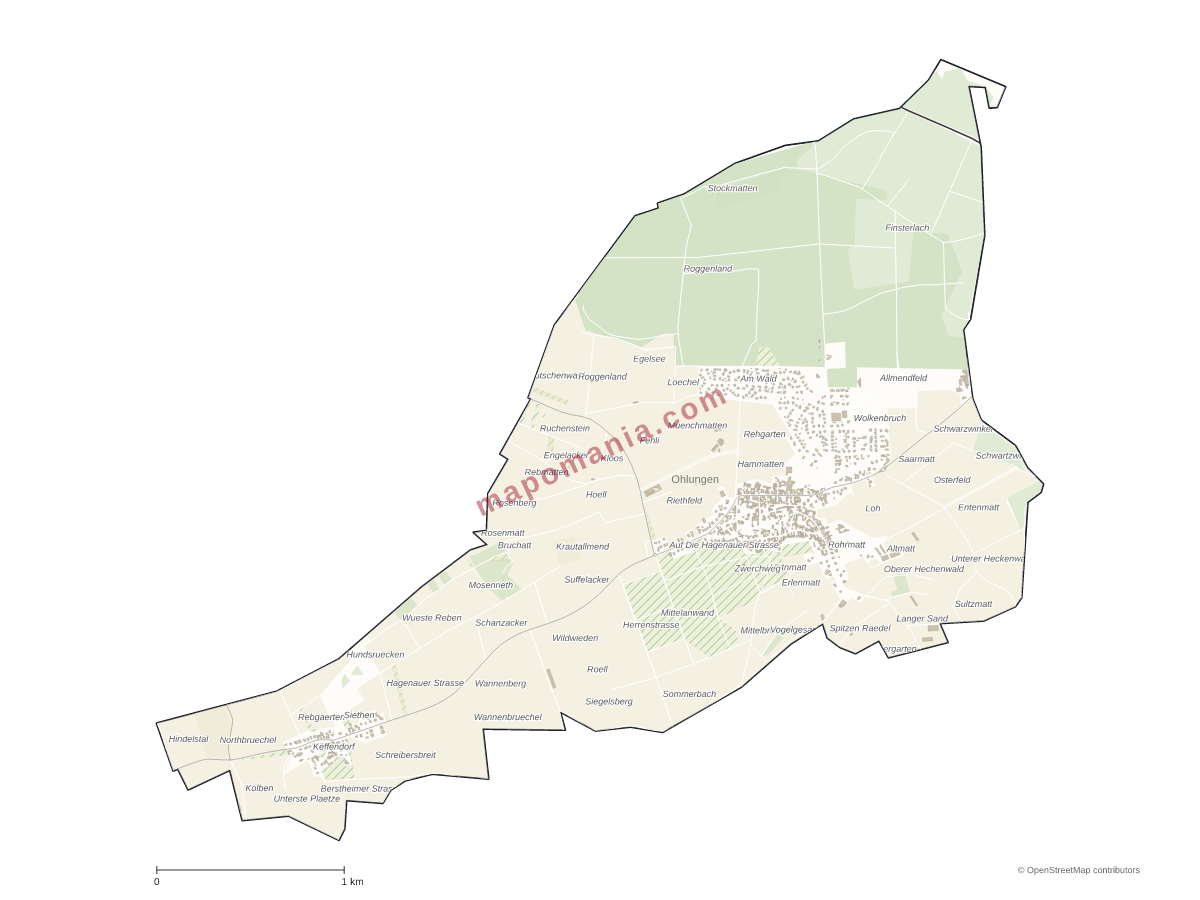 Carte de Ohlungen à personnaliser