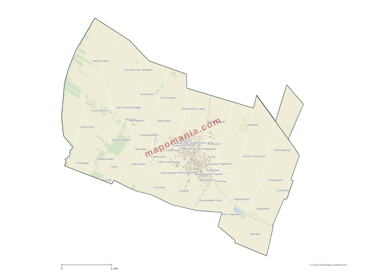 Carte de Ohnenheim à personnaliser