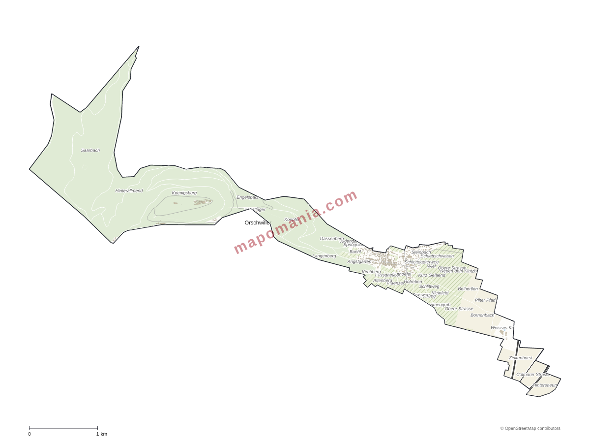 Carte de Orschwiller à personnaliser