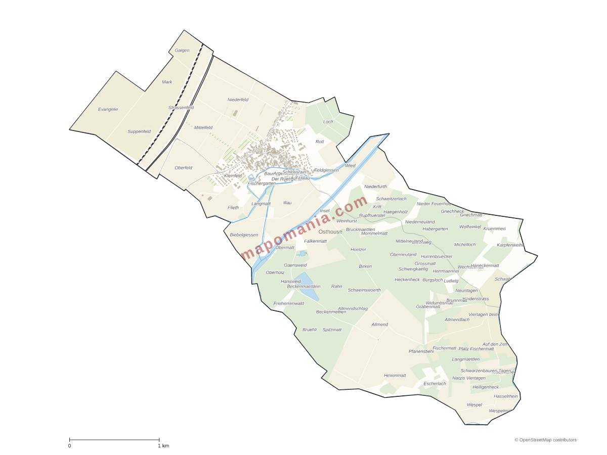 Carte de Osthouse à personnaliser