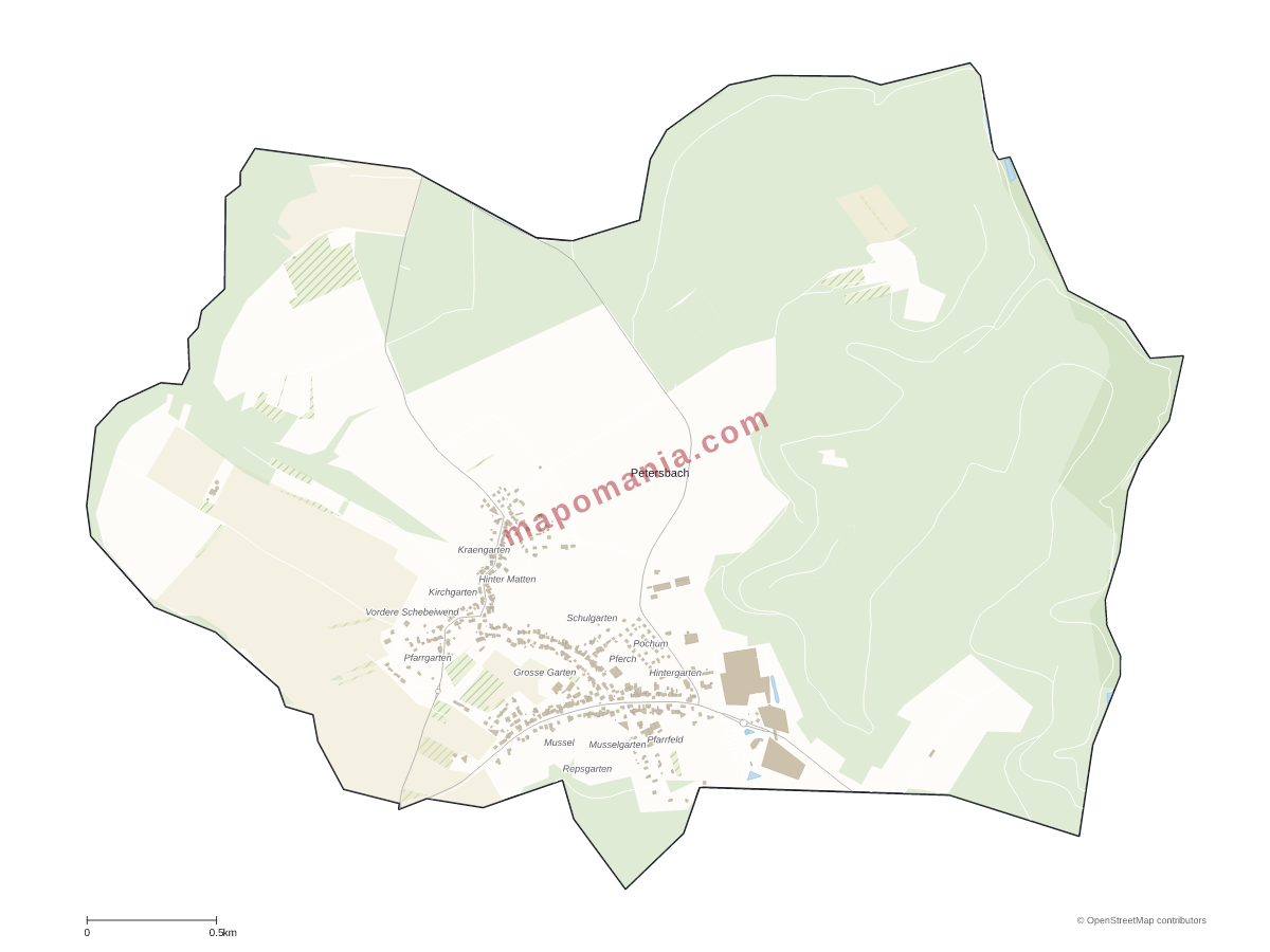 Carte de Petersbach à personnaliser