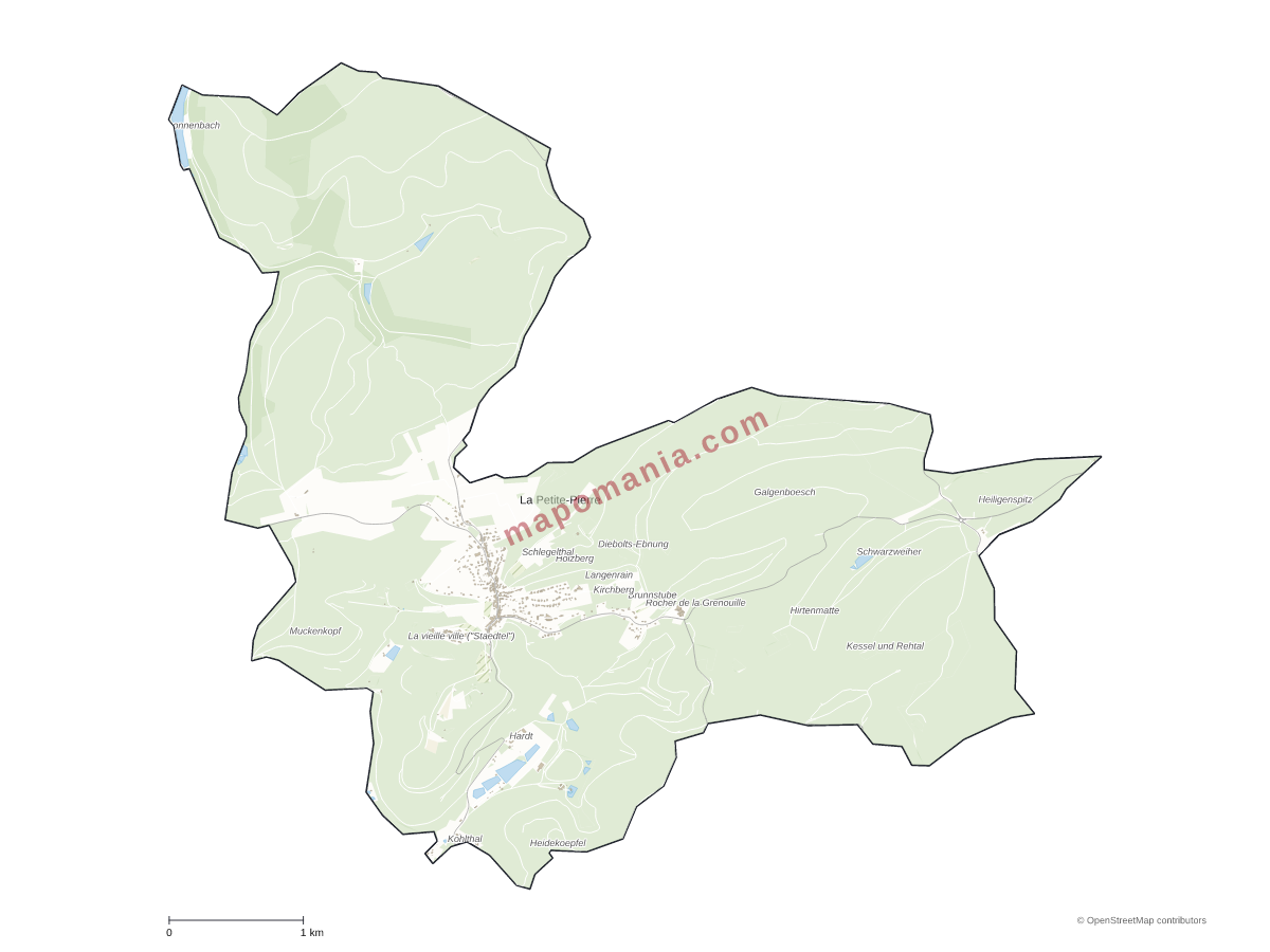 Carte de La Petite-Pierre à personnaliser