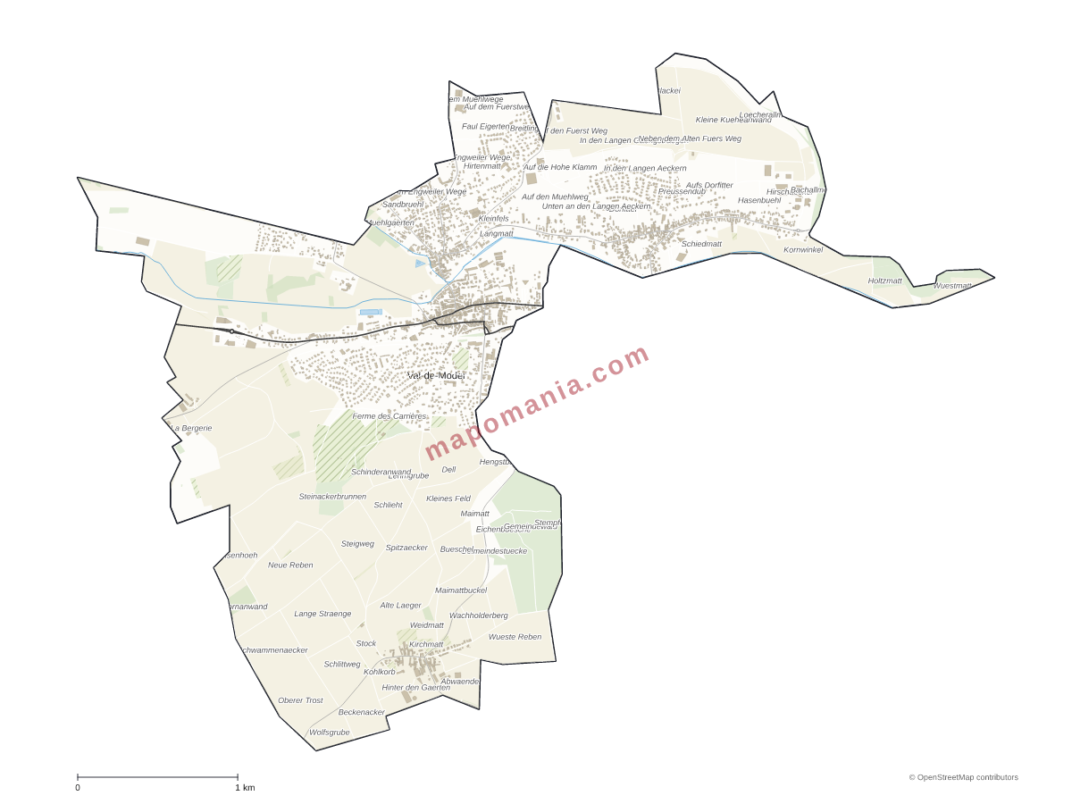 Carte de Val-de-Moder à personnaliser