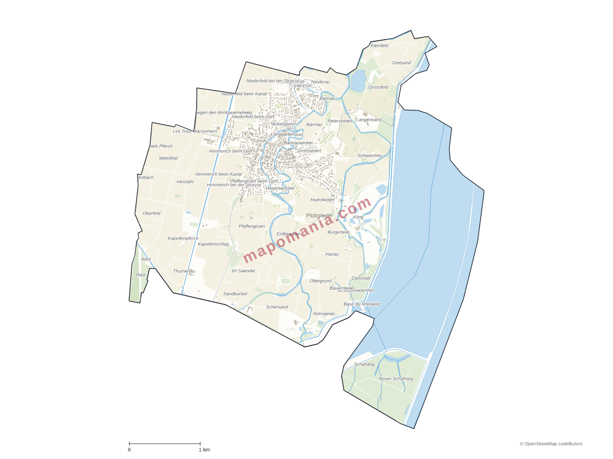 Carte de Plobsheim à personnaliser
