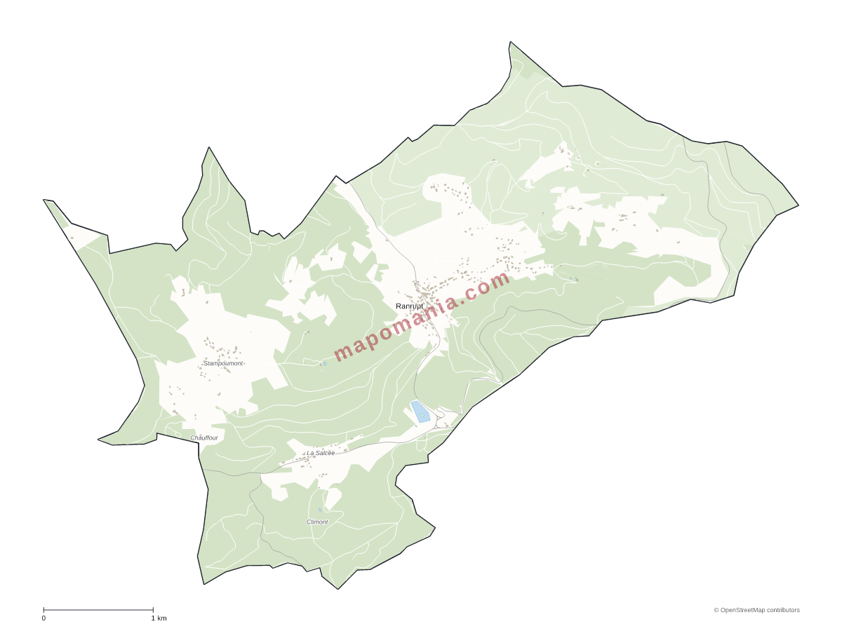 Carte de Ranrupt à personnaliser