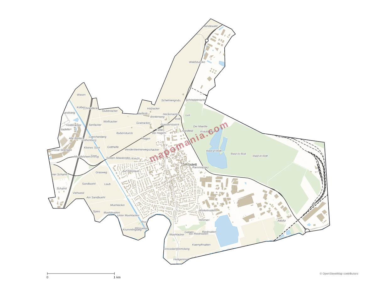 Carte de Reichstett à personnaliser