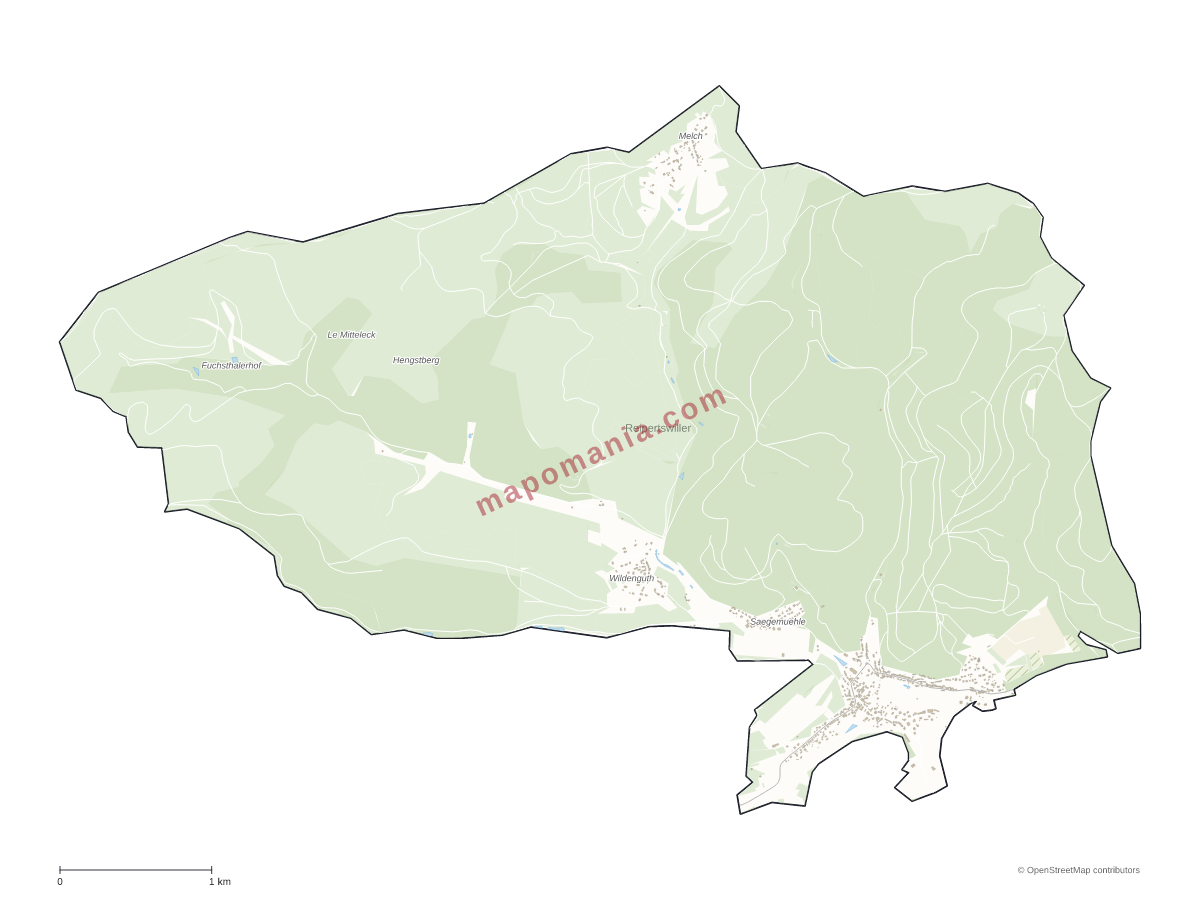 Carte de Reipertswiller à personnaliser